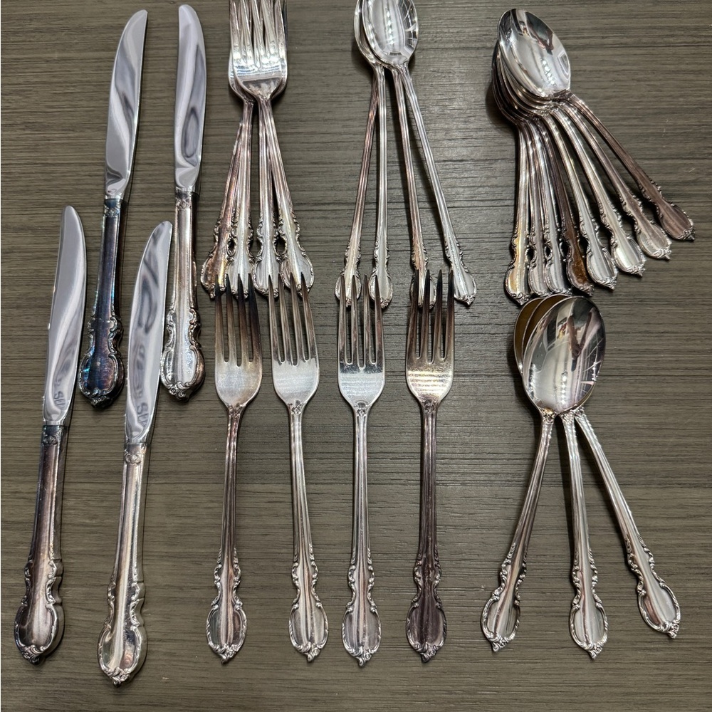 Vintage Silver Plated Stainless Flatware Set 1847 Roger’s Bro. - 27 Pcs